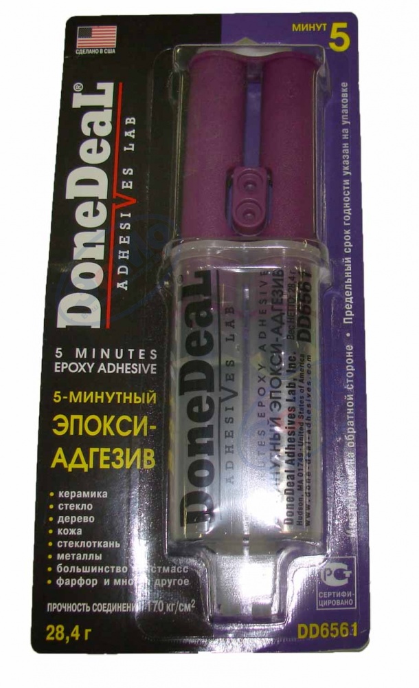 Клей эпоксидный прозразный 28,4мл (Done Deal) DD6561 5-минутный в шприце